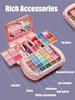 Non-Toxic Kids Beauty Toys Makeup Kit Little Bag Washable Pretend Play Cosmetic Set Toys With Mirror & Safe Birthday Gifts Children