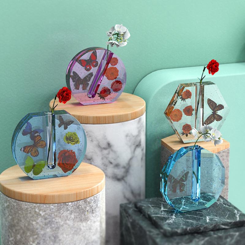 Silikonform Harzgussform mit Reagenzgläsern für Hydrokultur/Blumen Home Office Desktop