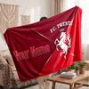 FC Twente Personalisierte Fleecedecke Mit Fußballlogo, Benutzerdefinierter Name Text Weiche Warme Wohndecke
