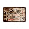 Coffee Vintage Tin Sign Metal Sign Decorative Plaque Retro Plate Cafe Kitchen Living Room Coffee Bar Decoration