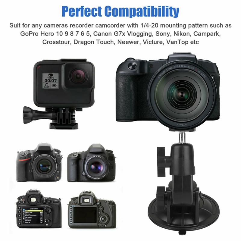 Action Kamera Saugnapfhalterung 360 Grad Auto Windschutzscheiben Kamera Halter Stativadapter Kompatibel