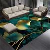Luxuriöser Grüner Goldener Blätter Teppich Wohnzimmer Dekoration Schlafzimmerteppich Waschbar Lounge Sofa Bereich Teppich Große Größe Couchtische Matte