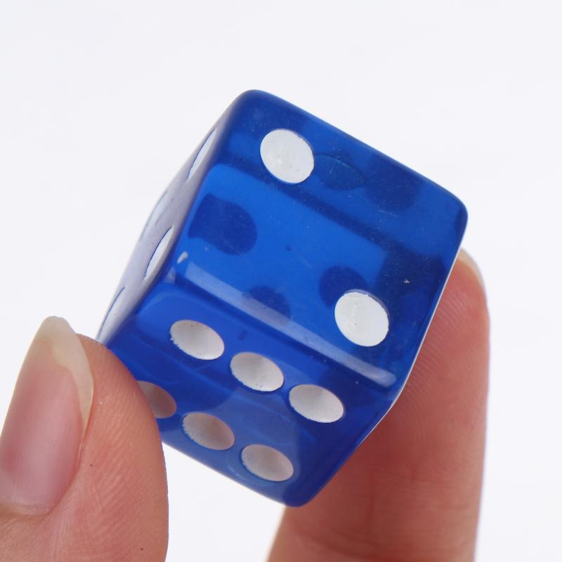 Acrylic Dice 10Pcs Transparent Color Square Corner White Dot Lightweight Portable Dice for Outdoor Camping Travel Board Game Time