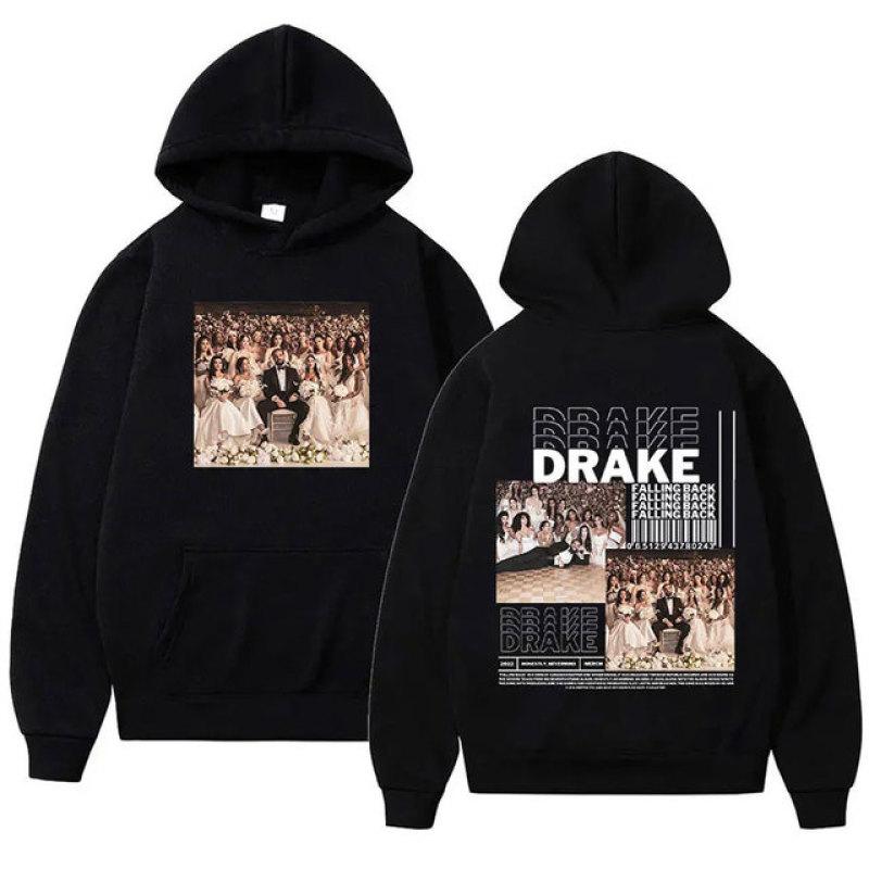 Rapper Drake for All The Dogs Letter kapucnis Férfi Hip Hop Vintage Pulóver Divat Alkalmi Túlméretes kapucnis utcai ruházat
