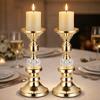 European Style Gold Metal Pillar Candlestick Non-slip Bottom Candle Stand Banquet
