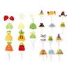 6/8Pcs Goose Statue Mini Knitted Hat with Adjustable Strap Desktop Goose Crochet Cap Headwear Christmas Holiday Party Dress-up Outfit