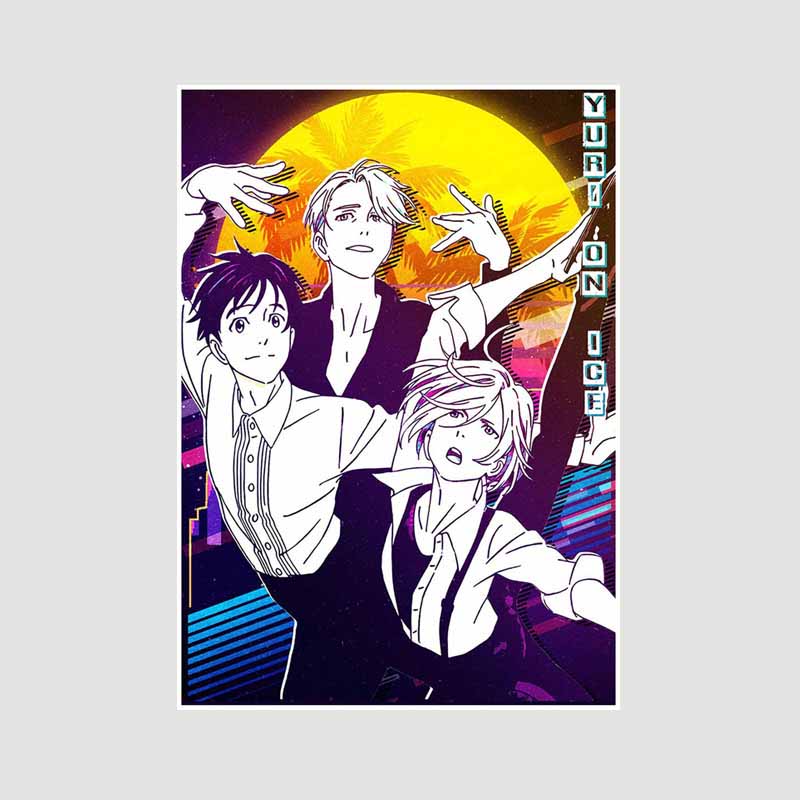 Vintage Sports Anime Yuri On Ice Posters and Prints White Paper Poster Wall Art Painting Home Decor Room Bar Decoration Pictures Interior Mural