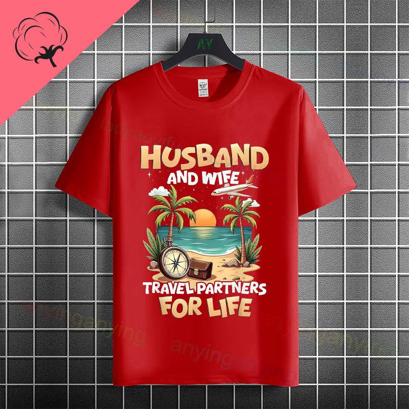 Unisex Unisexs Family Vacation 2026 Graphic Tshirt With Retro Sunset Palm Tree Desgin Pure Cotton Short Sleeve Casual Tshirt
