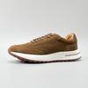 Olive green lightweight breathable mesh splicing cow suede casual shoes trendy shoes cowhide men's sports shoes