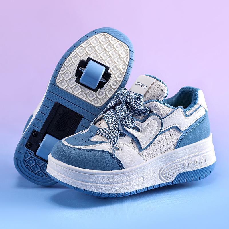 Inline Skate Shoes Neutral Roller Sneaker Girls' Sports 2 Wheels Roller Shoes 2025 New Children's Ice Skating Shoes with Wheels