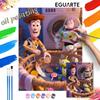 Digital Oil Painting Art Kit Toy Story Woody Buzz Lightyear Handmade Coloring Painting Home Decor