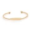 Minimalist Yellow Polished Brass C-Shape Open Bangle Bracelet for Women