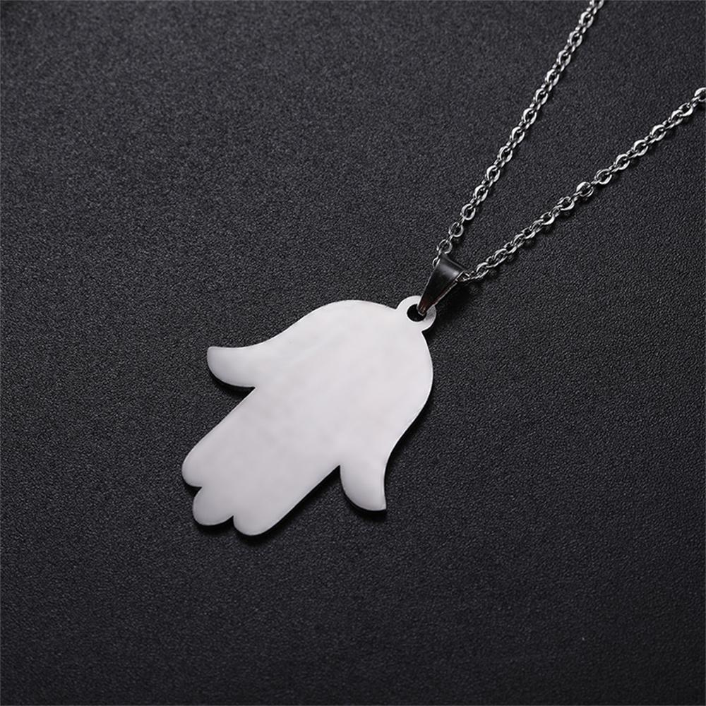 EUEAVAN Vintage Hamsa Hand of Fatima Pendant Necklace Stainless Steel Turkish Evil Eye Necklaces Spirit Lucky Jewelry for Man