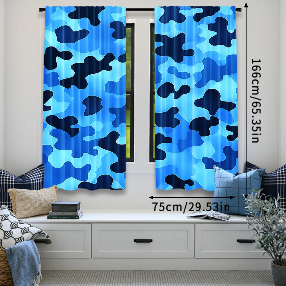 2 Stück Camo Vorhang Camouflage Abstrakte Formen Design Für Sichtschutz Und Stilvolle Heimdeko Perfekt Für Wohnzimmer Spielzimmer