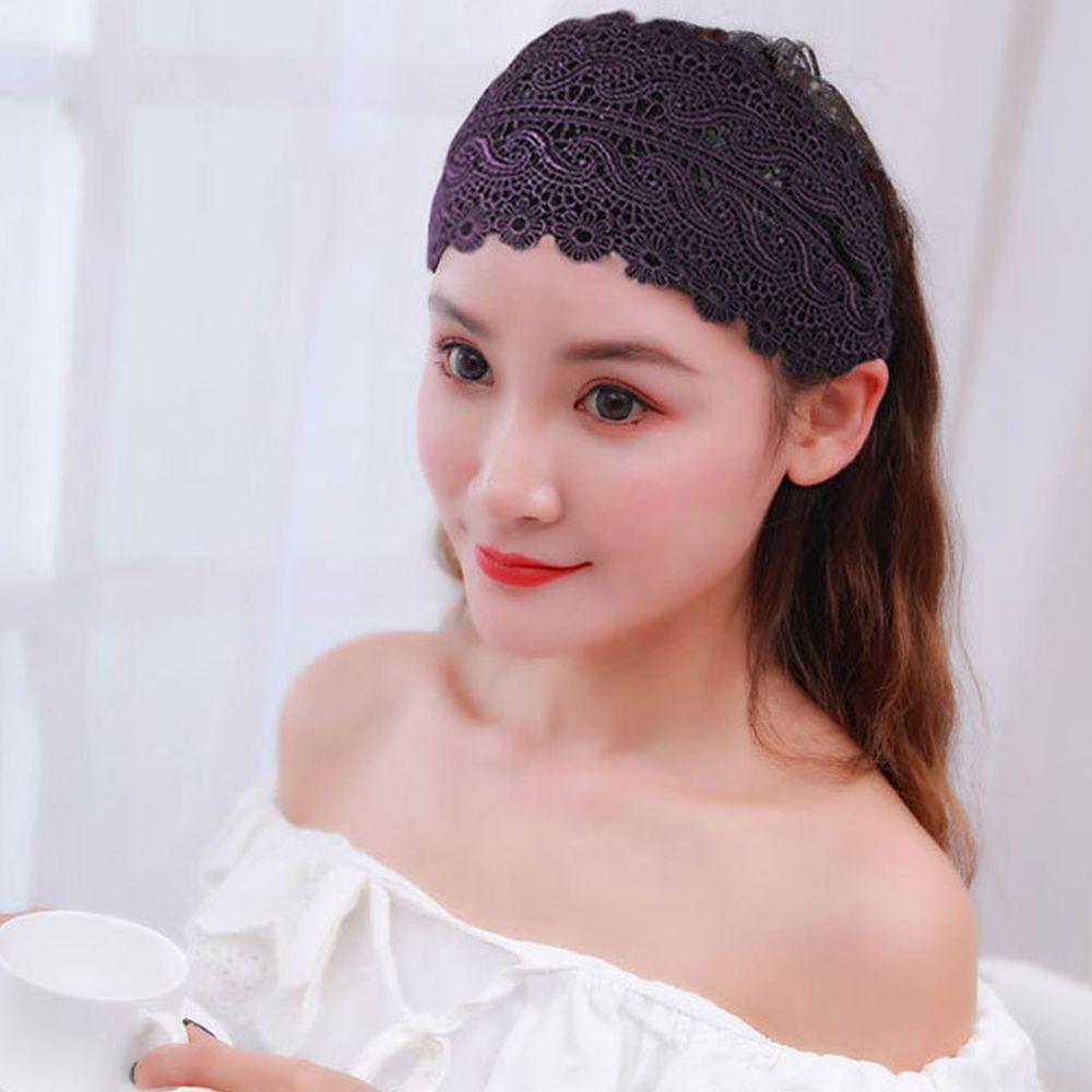 Resin Fashion Design Korean Style Hair Wear Lace Headband Women Hair Accessories Wide Side Hairband