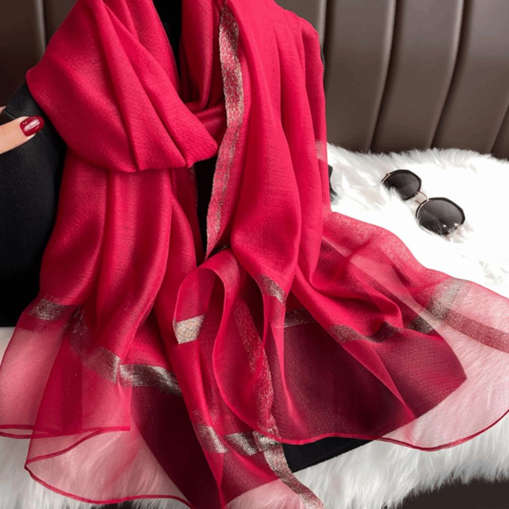 Large Women Hijab Shawls Solid Color Long Shawls Fashion Luxury Silk Scarf Ladies