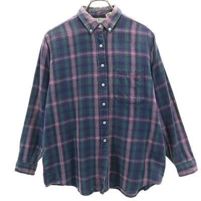 80s Vintage Made In USA Check Pattern Long Sleeve Button Down Shirt Women Used