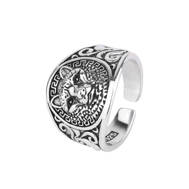 Retro Classic Hip-hop Trendy Ring Design Cheetah Index Finger Ring Domineering Boys' Jewelry