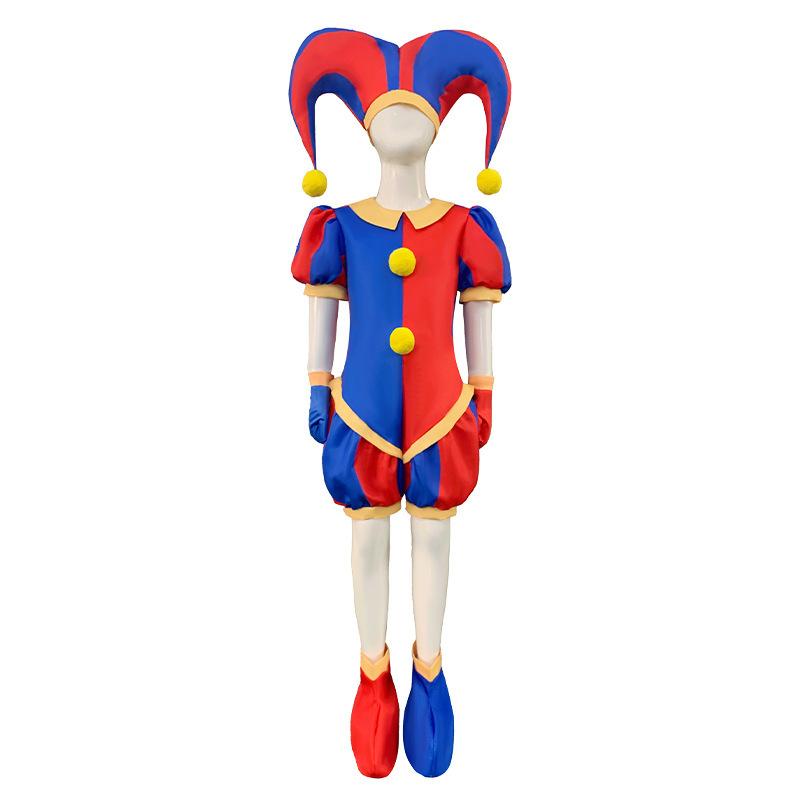 Amazing and Magical Digital Circus Adult and Kids Role-playing Costumes Cartoon Circus Poni Jumpsuit Children's Stage Costume