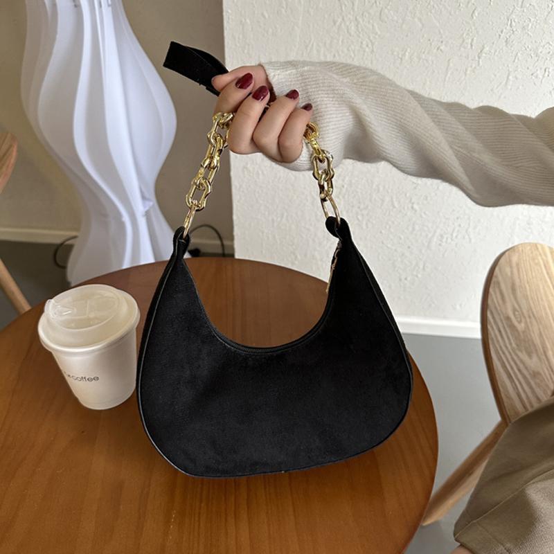Geantă de braț de înaltă calitate, culoare solidă, Geantă de umăr New Moon Fashion, Design versatil și simplu, Genți de mână mici pentru femei CLE