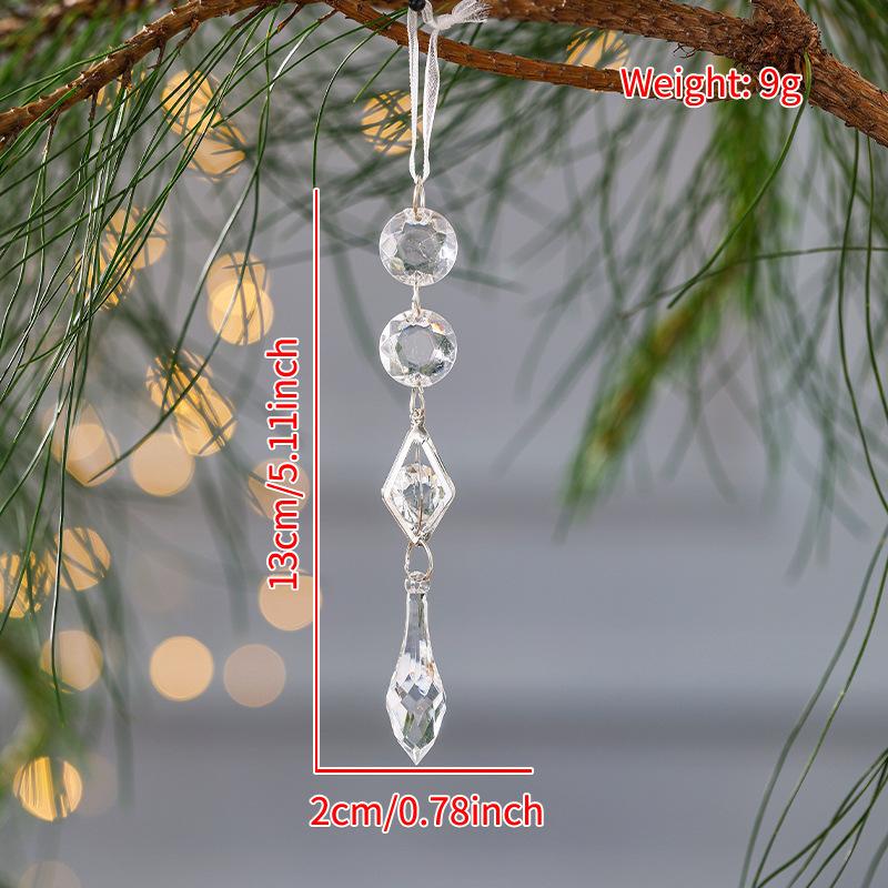 Christmas Tree Snowflake Pendant Xmas Tree Transparent Snowflake Hanging Ornaments Acrylic Pendant Christmas Decoration For Home