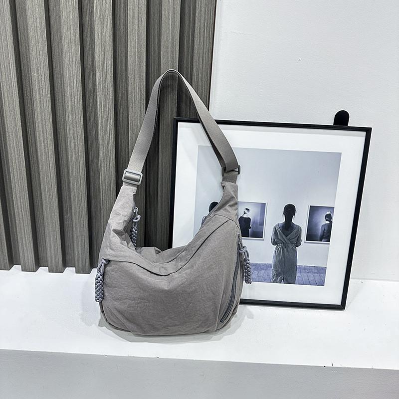 Crossbody Nylon Tote Bag With Stitching Design For Casual Outfits