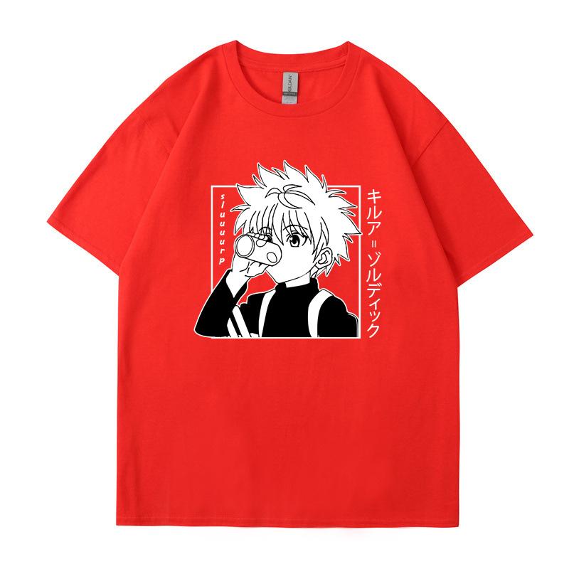 Killua Zoldyck Grafisk Trykk T-skjorte Unisex Sommer Casual Rund Hals Kortermet Streetwear Mote Anime T-skjorte
