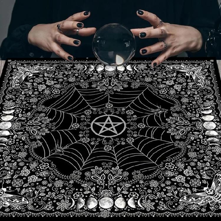 Moon Flower Star Tarots Card Tablecloth Altars Cloth Altars Cloth Divinations Card Table Cloth Tapestry Easy To Use