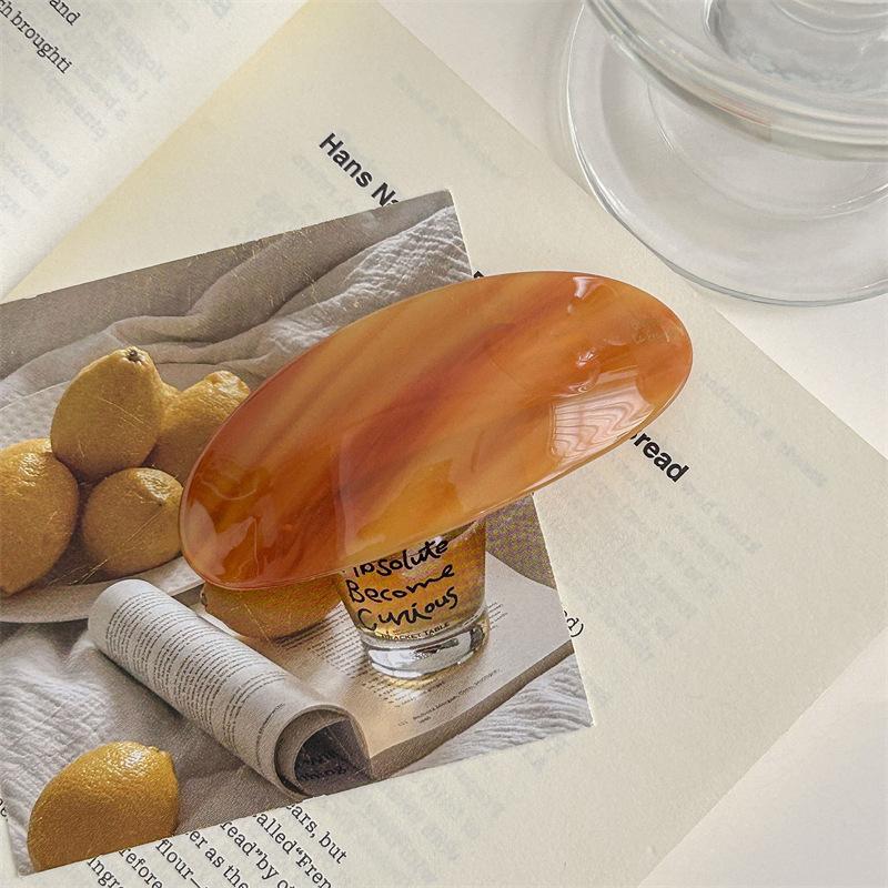 Acetic Acid Hair Clip Spring Clip for Girls Large Hairpin Headwear Glossy Elliptical Arc Hairpin Hair Accessories