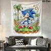 Sonic the Hedgehog Wall Tapestry Aesthetic Wall Hanging Printed Fabric Blanket Decorative Tapestries for Bedroom Living Room Home Decor