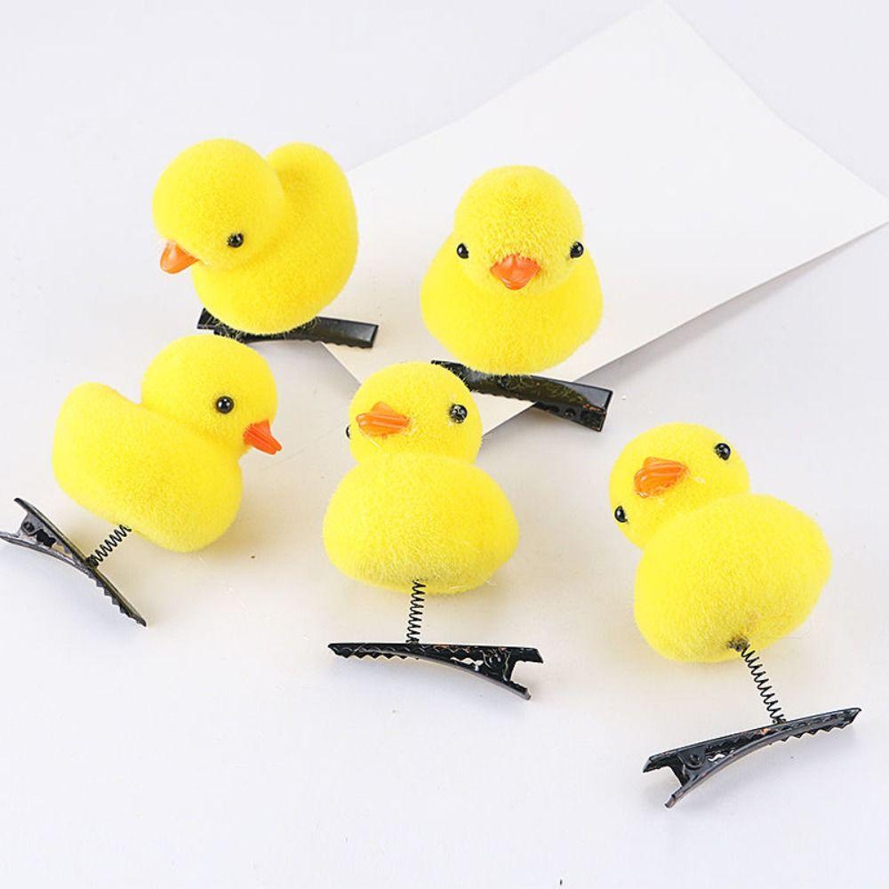 10pcs Little Yellow Duck Hairpin Plush Headwear Hair Styling Tool Spring Hair Clip  Hair Accessory