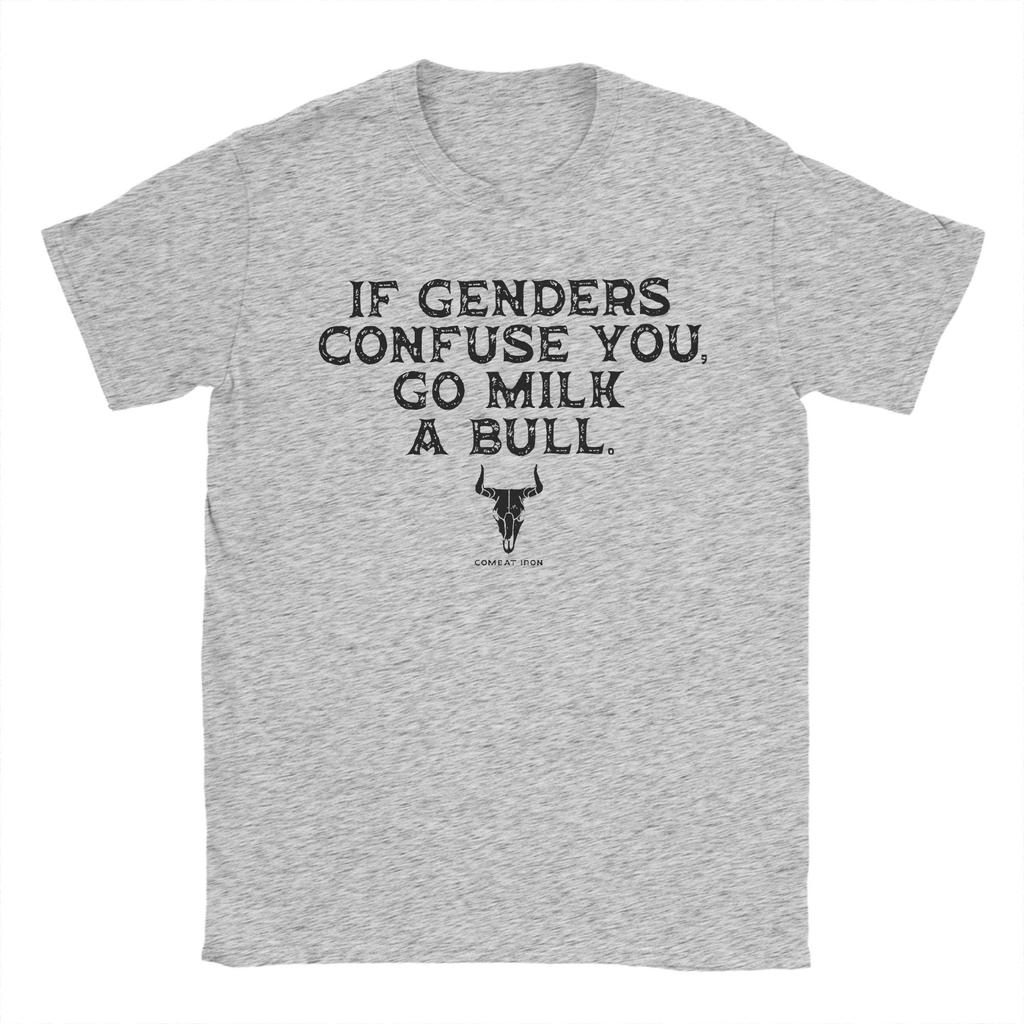 Jeśli Płeć Cię Mylić Doj Do Byka Męskie Koszulki Fajny T-shirt Krótki Rękaw Okrągły Dekolt Koszulki 100% Bawełna Pomysł na Prezent Ubrania