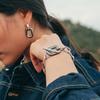 SUNDAY DISCO CLUB BLACK SQUARE CHAIN Bracelet SILVER