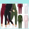 Women's 2 Pcs/set Tracksuits Comfy Striped Loungewear With O-neck And Drawstring