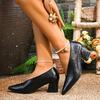 ladyshoes middle heel single shoes retro high heels four seasons shoes