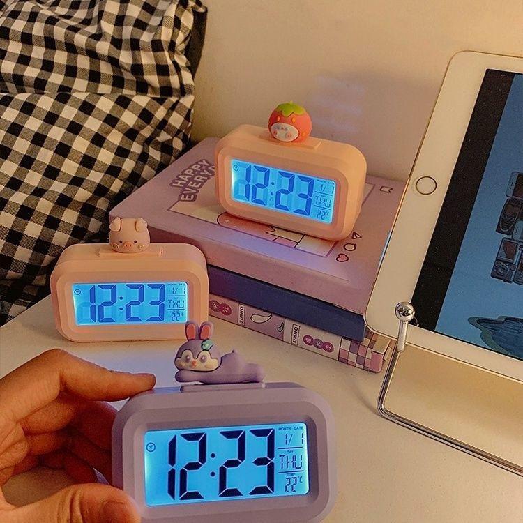 Student alarm clock dormitory desktop with high appearance and multi-functional luminous cute pig timer clock small desktop