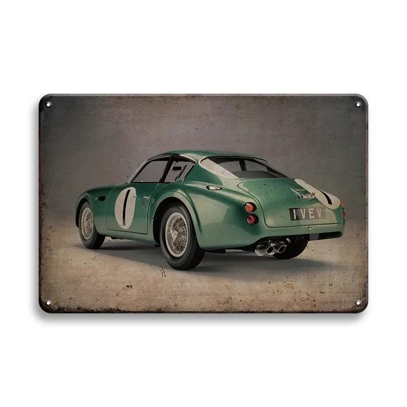 Vintage Bil Tennskylt Klassisk Fordon Plåttavla Affisch Metallväggskyltar Dekor Bar Garage Dekorativa Plaketter Konst Pin Up Bo
