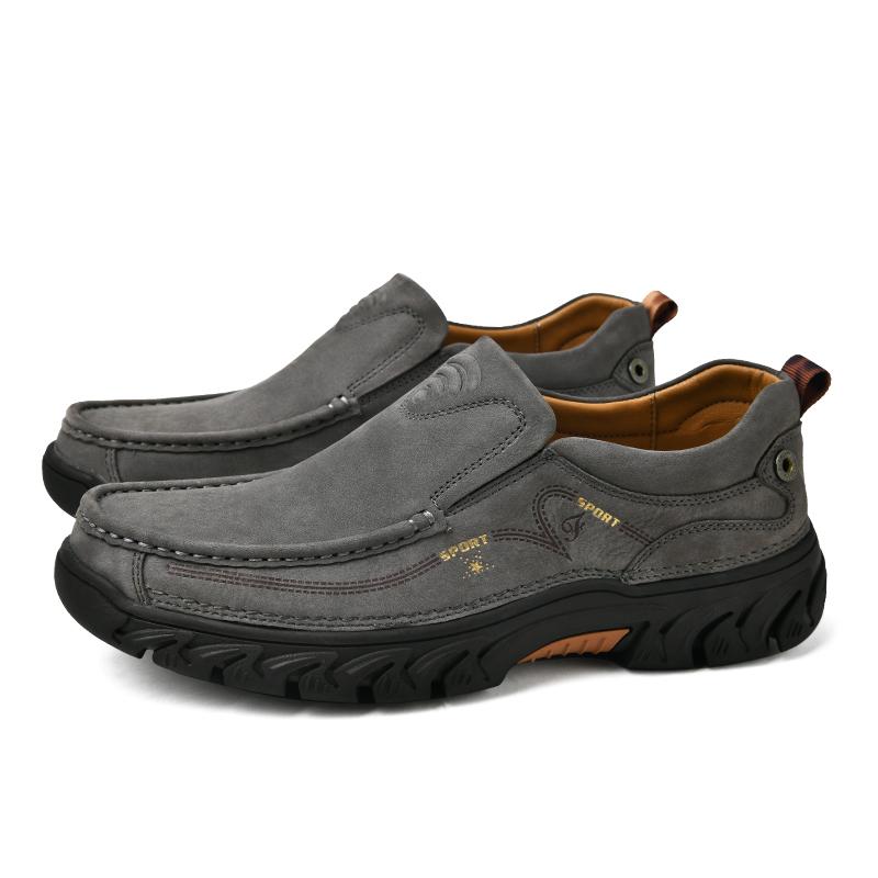 Fashion Slip On Genuine Leather Sewing Outdoor Casual Fashion Loafers Men Loafers High Quality Platform Shoes Spring Autumn Men's Shoes
