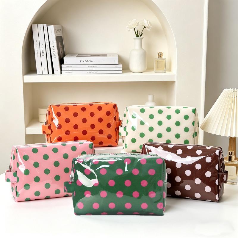 Large Striped Wash Cosmetic Bag for Women Portable Zipper Makeup Bag Large Capacity Toiletry Storage Organizer Pouch Bags