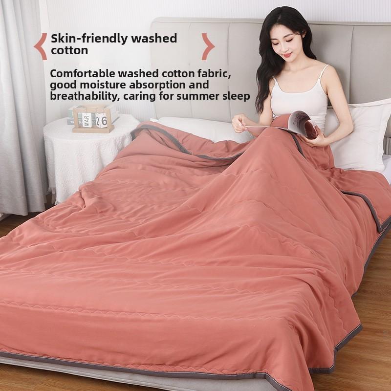 Water Wash Cotton Summer Cooling Comforter For Single And Double Bed With Machine Washable Fabric