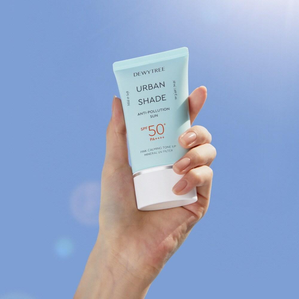 DEWYTREE Urban Shade Anti-Pollution Sun Cream SPF50+ PA++++ 50ml + 10ml + Hyamino Milk 10ml Set, 1 Set
