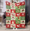 Christmas-themed Checkered Pattern Printed Blanket for Sofa Bed Travel Camping Living Room Office Conditioning Blanket