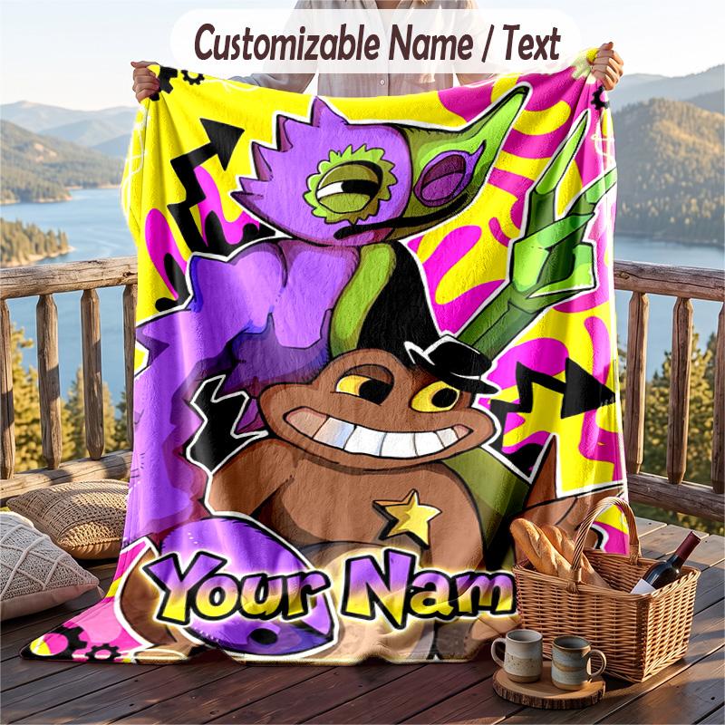 Garten of Banban Flanellen Deken, Gepersonaliseerde Custom Naam Tekst, Zachte Warme Pluche Plaid Deken Voor Cadeau