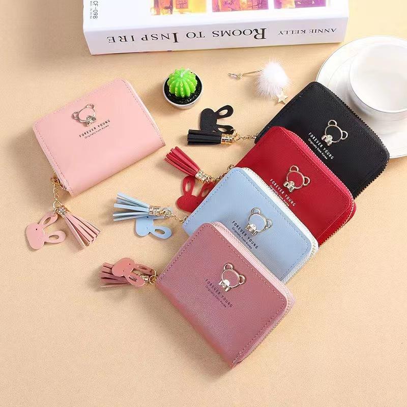 Hot Classical Fashion Women Leather Wallet (3pcs Card Slots, 2pcs Cash Slots, 1 Coin Bag) Lightweight Lightluxury Women Bag for Girl Student Lady