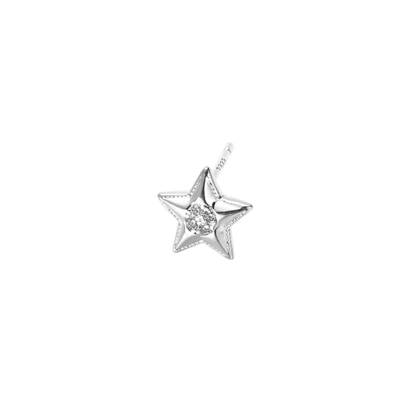Zircon Star Stud Earrings Punk Hip Hop Personality Tide Simple Star Ruffian Handsome Earrings Lines Meteor Earrings No Earrings