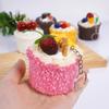 Realistic Artificial Mousse Cake Keychain Vivid Fruit Toppings Lightweight Portable Pendant for Daily Bag Decoration