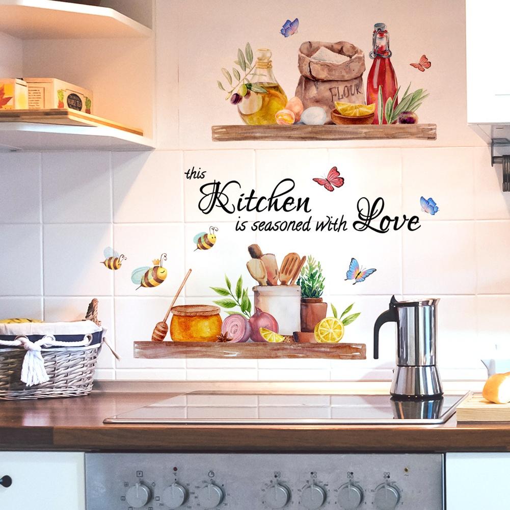 Waterproof Kitchen Wall Decal Peel-and-apply DIY Design
