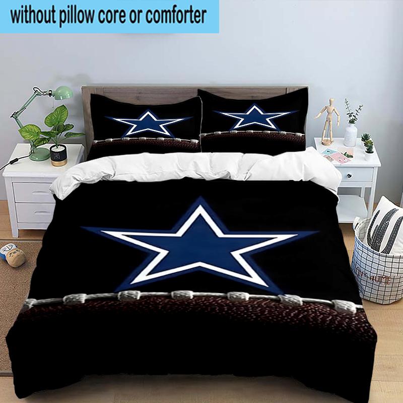 Dallas Cowboys  3PCS Bedding Set 2D Printing (Includes 1 Duvet Cover + 2 Pillowcases Coreless), Bedroom decor,Fan Gift