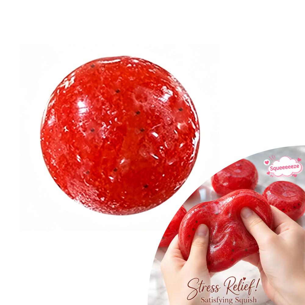 Handmade Watermelon Slushy Squishy Fidget Toy, Soft Slow Rebound Fruit Simulation Squeeze Toy, Stress & Anxiety Relief Gift