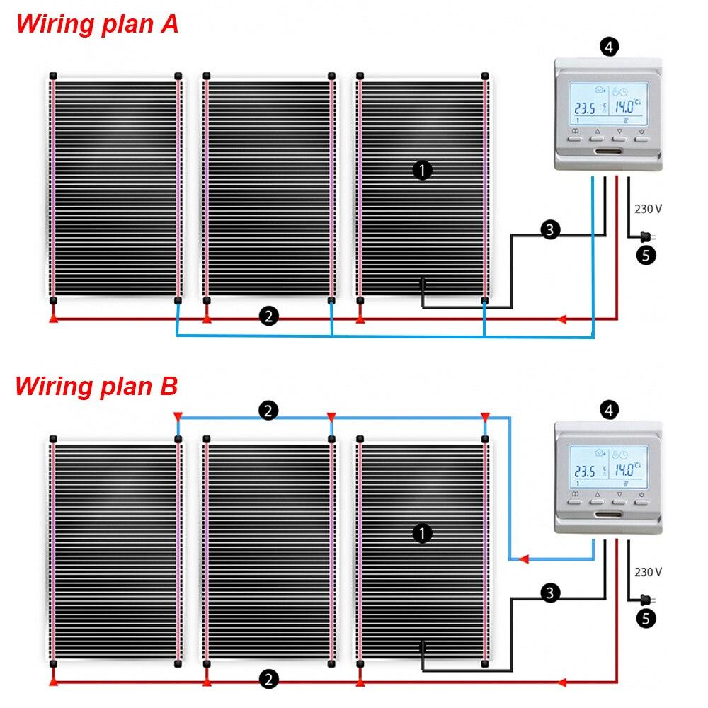 Heating Film Floor Heating System Heating Film Self Regulating Infrared Electric New Graphene PTC Heating Film 220W/m2 Carbon Foil